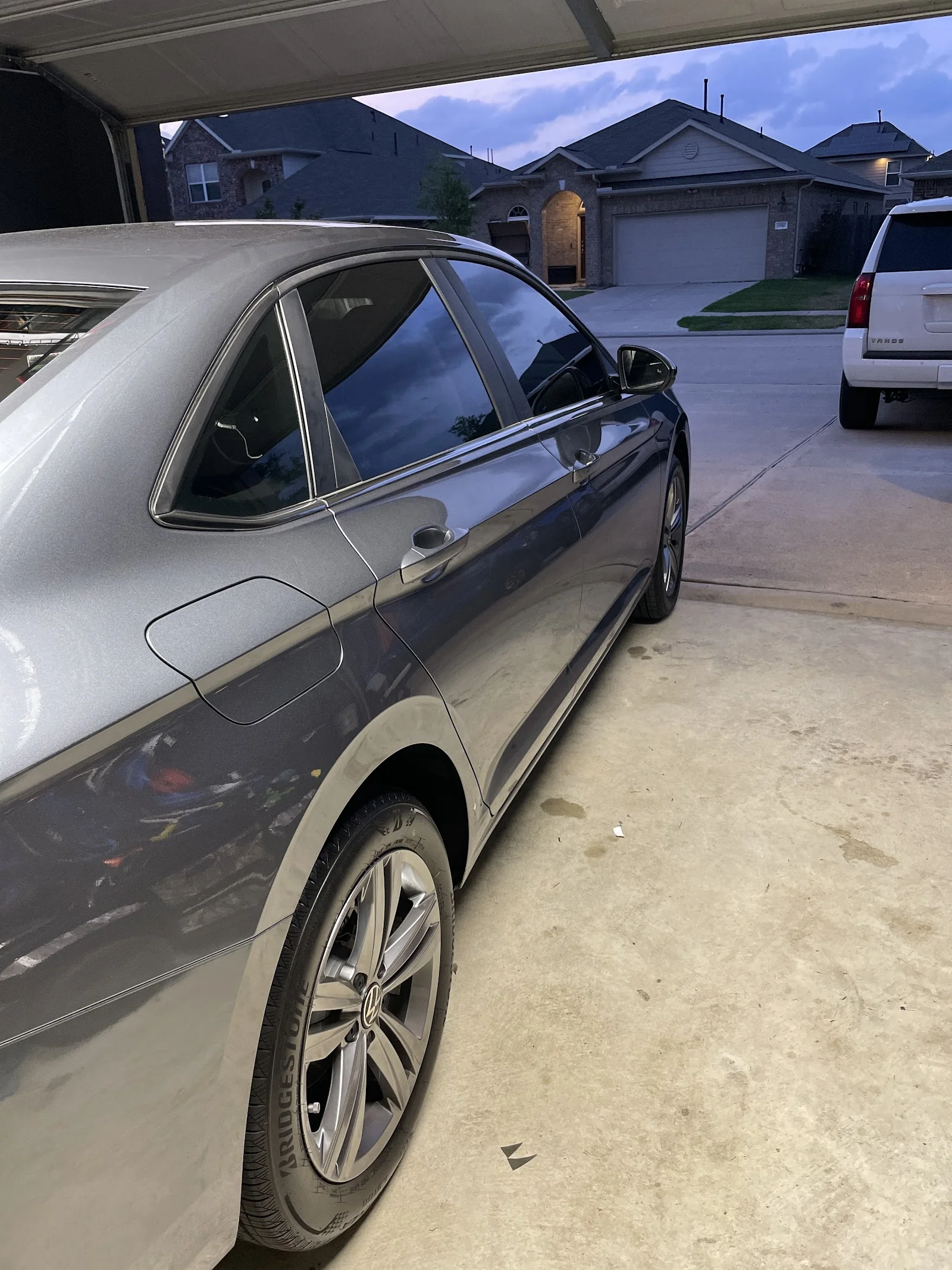 Freshly tinted sedan with clean edges